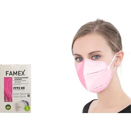 FAMEX - Μάσκα Προστασίας FFP2 Particle Filtering Half NR σε Ροζ χρώμα 10τμχ