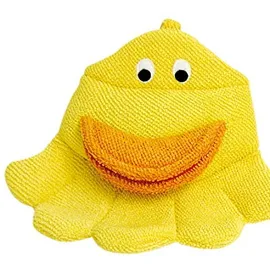 Titania Kids Bath Glove, Γάντι Μπάνιου για Παιδιά σε Κίτρινο χρώμα και Σχήμα Παπάκι 1 τμχ