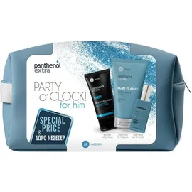 Panthenol Extra Party O`Clock For Him Blue Flames 3 in 1 Cleanser 200 ml + Blue Flames Eau De Toilette 50 ml + Men Face & Eye Cream 75ml