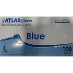 ATLAS Nitrile Blue Γάντια Νιτριλίου Μπλε Μέγεθος:Medium Χωρίς Πούδρα 100 Τεμάχια