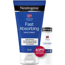 NEUTROGENA Promo Hand Cream Fast Absorbing 75ml & Δώρο Lipcare 4.8g