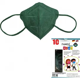 Famex Mask Kids Παιδικές Μάσκες Προστασίας Πράσινη FFP2 NR 10τμχ