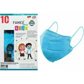 Famex Mask Kids Παιδικές Μάσκες Προστασίας Σιέλ FFP2 NR 10τμχ