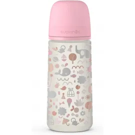 Sauvinex Μπιμπερό με ορθοδοντική θηλή σιλικόνης SX PRO 6m+ 360ml Χρώμα Ροζ, 1τμχ