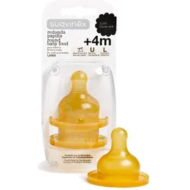 Sauvinex Θηλή Καουτσούκ Ελεγχόμενης Ροής για μπουκάλια με φαρδύ λαιμό 4m+, 2τμχ