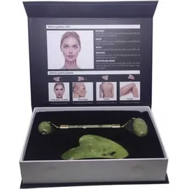 AG PHARM Facial Roller Feng Jade &amp; Gua Sha Ρολό &amp; Πέτρα Πράσινου Νεφρίτη για Μασάζ Προσώπου, 1τμχ