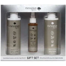 Messinian Spa Promo Spicy Vanilla Shower Gel 300ml & Body Lotion 300ml & Hair and Body Mist 100ml