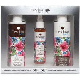 Messinian Spa Promo Orange & Vanilla Orchid & Blueberry Shower Gel 300ml & Body Lotion 300ml & Hair and Body Mist 100ml