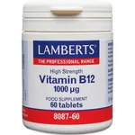 Lamberts B-12 1000mg (Cobalamin), Κοβαλαμίνη απαραίτητη σε Έλλειψη Βιταμίνης Β12 σε Ηλικιωμένους, Φυτοφάγους και Άτομα με Πεπτικές Διαταραχές, 60tabs