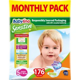 Πάνες Babylino Sensitive No5 (11-16Kg) Monthly Pack 176τμχ