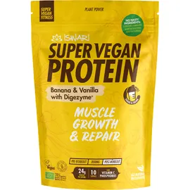 Iswari Βιολογικό Μίγμα Πρωτεϊνών & Υπερτροφών με Μπανάνα & Βανίλια Super Vegan Protein Banana Vanilla 350gr