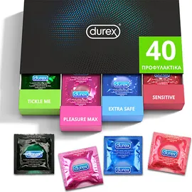 Durex Surprise Premium Me 40 Τεμάχια Variety Pack Κασετίνα Προφυλακτικά