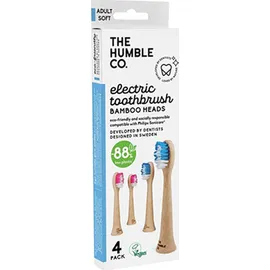 The Humble Co. Electric Toothbrush Bamboo Heads Ανταλλακτικές Κεφαλές για Ηλεκτρική Οδοντόβουρτσα 4τμχ