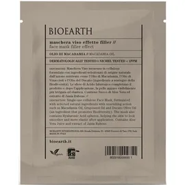 BIOEARTH Filler Effect Face Mask Μάσκα Προσώπου με Μακαντάμια για Γέμισμα Ρυτίδων &amp; Βαθιά Ενυδάτωση 15ml