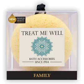 Treat me Well Family Bath & Shower Sponge Στρογγυλό Σφουγγάρι Φυσικού Χρώματος 1 Τεμάχιο