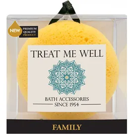 Treat me Well Family Bath & Shower Sponge Στρογγυλό Σφουγγάρι Κίτρινου Χρώματος 1 Τεμάχιο