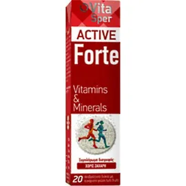 Vitasper Active Forte Vitamins & Minerals Tutti Frutti 20 αναβράζοντα δισκία