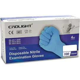 CrdLight Disposable Nitrile Examination Gloves - Εξεταστικά Μπλε Γάντια Νιτριλίου 100 Τεμάχια