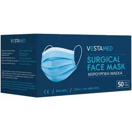 500 Τεμάχια (10 Χ 50) Vestamed Surgical Face Mask 3 Στρώσεων Type II 3-ply Earloop Μπλε