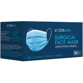 250 Τεμάχια (5 Χ 50) Vestamed Surgical Face Mask 3 Στρώσεων Type II 3-ply Earloop Μπλε