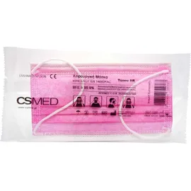 CSMED Ιατρικές Μάσκες Προσώπου Μιας Χρήσης Τύπου ΙIR ΕΛΟΤ EN 14683+AC Ροζ (Barbie Pink) 100 Τεμάχια