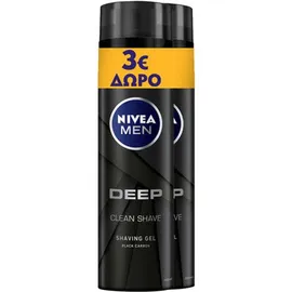 NIVEA Men Gel Ξυρίσματος Deep 2x200ml (81789)