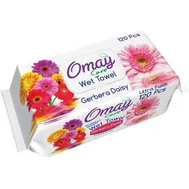 Omay Care Baby Wet Wipes Gerbera Daisy Μωρομάντηλα 120 Τεμάχια