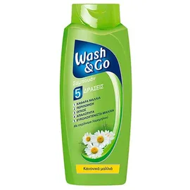 Wash &amp; Go Normal Σαμπουάν 5 Δράσεις Με Χαμομήλι 700ml (Για Κανονικά Μαλλιά)