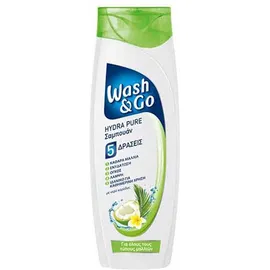 Wash &amp; Go Shampoo Hydra Pure Για Όλους Τους Τύπους Μαλλιών 200ml