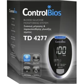 Μετρητής Σακχάρου ControlBios Blood Glucose Meter Kit  TD-4277 Μαζί με 200 Ταινίες και 200 Σκαρφιστήρες