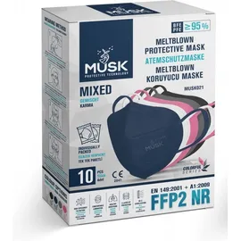 MUSK - Μάσκες Υψηλής Προστασίας FFP2  5-Layer CE 95% (Mixed) 10τμχ