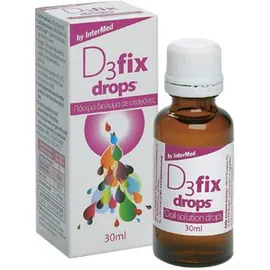 Intermed D3 Fix Drops 200IU Συμπλήρωμα Βιταμίνης D3 Σε Σταγόνες Με Γεύση Φράουλας 30ml