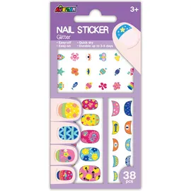Avenir Nail Sticker Flower Glitter Αυτοκολλητάκια Για Τα Νύχια 38 τεμάχια