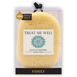 Treat me Well Family XL Bath Shower & Sponge Οβάλ Σφουγγάρι Κίτρινου Χρώματος 1 Τεμάχιο