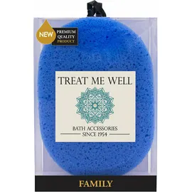 Treat me Well Family XL Bath Shower & Sponge Οβάλ Σφουγγάρι Μπλε Χρώματος 1 Τεμάχιο