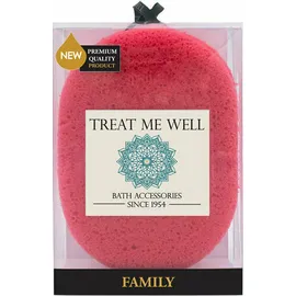 Treat me Well Family XL Bath Shower & Sponge Οβάλ Σφουγγάρι Κόκκινου Χρώματος 1 Τεμάχιο