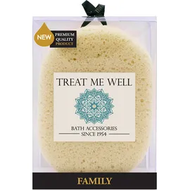 Treat me Well Family XL Bath Shower & Sponge Οβάλ Σφουγγάρι Φυσικού Χρώματος 1 Τεμάχιο
