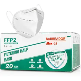Barbeador FFP2 Άσπρη 20τμχ BRB Μάσκα Προστασίας