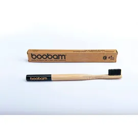 Boobam Brush Style Medium Black - Οδοντόβουρτσα Ενηλίκων Από Φυσικό Μπαμπού, 1 τεμάχιο