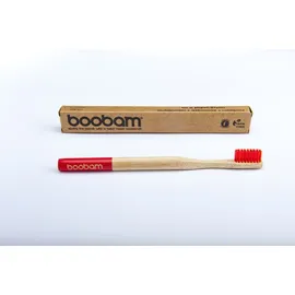 Boobam Adults Medium Red Toothbrush - Βιοδιασπώμενη Οδοντόβουρτσα, 1 τεμάχιο