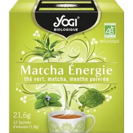 Yogi Organic Tea Green Matcha Energy - Πράσινο Τσάι Μάτσα & Μέντα Για Ενέργεια & Τόνωση, 12 φακελάκια