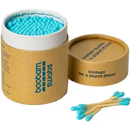 Boobam Swabs 100% - Βιοδιασπώμενες Μπατονέτες  Μπλε Από Ξύλο Bamboo, 200 τεμάχια