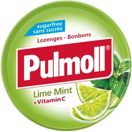 PULMOLL Vitamin C Λάιμ &amp; Μέντα Καραμέλες για το Βήχα &amp; τον Πονόλαιμο 45gr