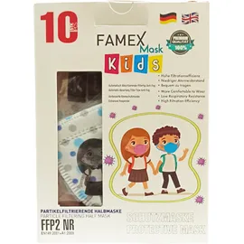 Famex Mask Kids Παιδικές Μάσκες Προστασίας Γαλάζιο-Μπλέ Πουά FFP2 NR 10τμχ