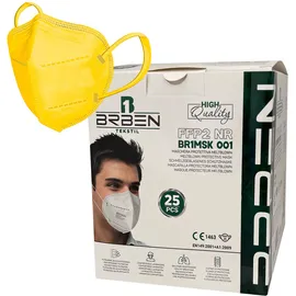 BRBEN- Μάσκα Υψηλής Προστασίας FFP2 (Κίτρινο) - 25τεμ.