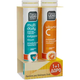 PharmaLead Multi Daily Πολυβιταμίνη με Ρόδι Μέταλλα &amp; Ιχνοστοιχεία 20 αναβρ. δισκία &amp; Δώρο Βιταμίνη C 550mg 20 αναβρ. δισκία