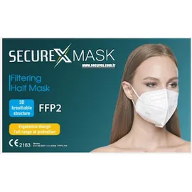 SecureX Filtering Half Μάσκα Προστασίας FFP2 σε Λευκό χρώμα 1τμχ