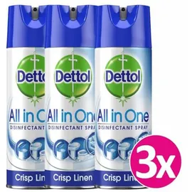 Dettol Promo Spray Crisp Linen Απολυμαντικό Αντιβακτηριδιακό Σπρέι 3x400ml