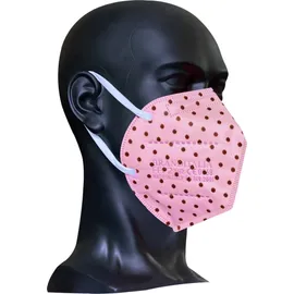 Μάσκα Προστασίας Brand Italia 4 Στρώσεων FFP2 NR Ροζ Πουά 50 Τεμάχια