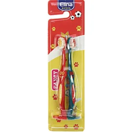 ELINA Kids Toothbrushes Παιδικές Οδοντόβουρτσες σε Κόκκινο και Μπλε Χρώμα 2τμχ